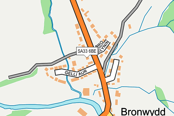 SA33 6BE map - OS OpenMap – Local (Ordnance Survey)