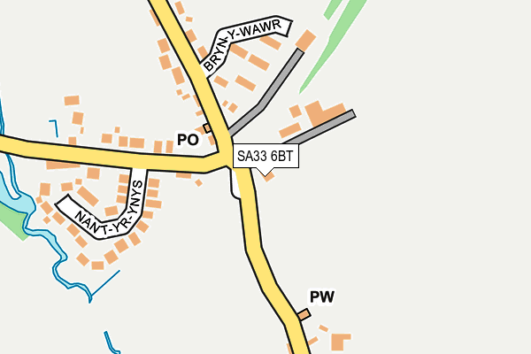 SA33 6BT map - OS OpenMap – Local (Ordnance Survey)
