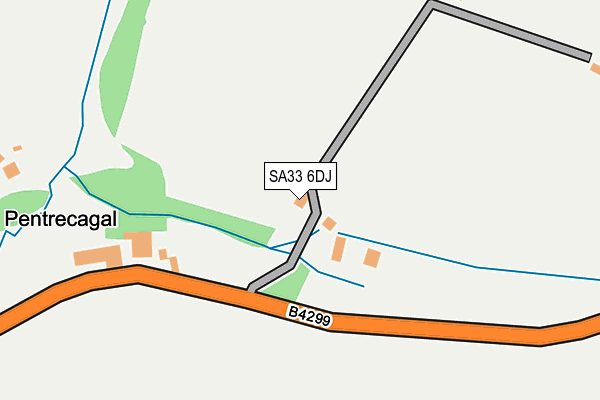 SA33 6DJ map - OS OpenMap – Local (Ordnance Survey)