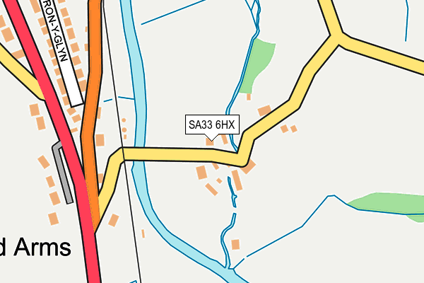 SA33 6HX map - OS OpenMap – Local (Ordnance Survey)