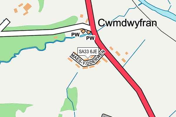 SA33 6JE map - OS OpenMap – Local (Ordnance Survey)