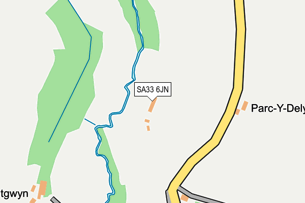 SA33 6JN map - OS OpenMap – Local (Ordnance Survey)