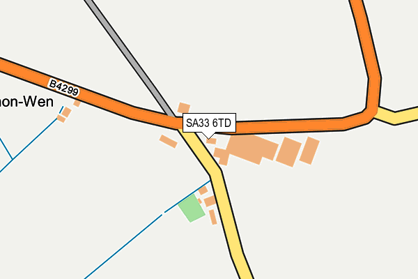 SA33 6TD map - OS OpenMap – Local (Ordnance Survey)