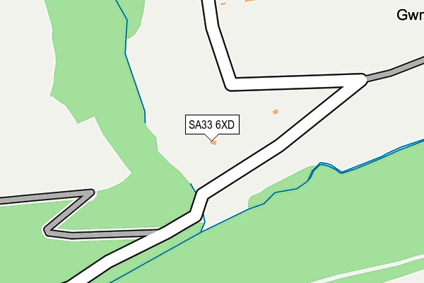 SA33 6XD map - OS OpenMap – Local (Ordnance Survey)