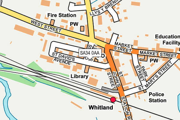 SA34 0AA map - OS OpenMap – Local (Ordnance Survey)