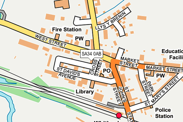 SA34 0AB map - OS OpenMap – Local (Ordnance Survey)