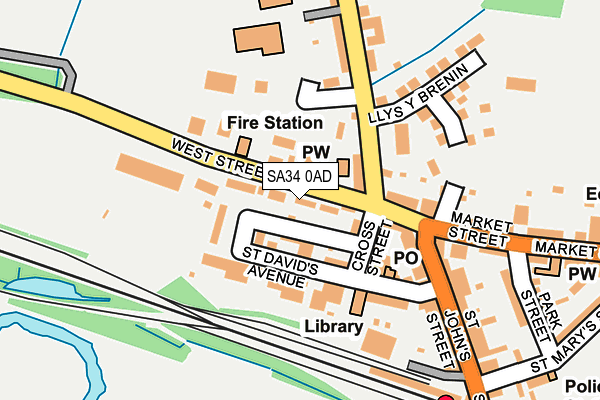SA34 0AD map - OS OpenMap – Local (Ordnance Survey)