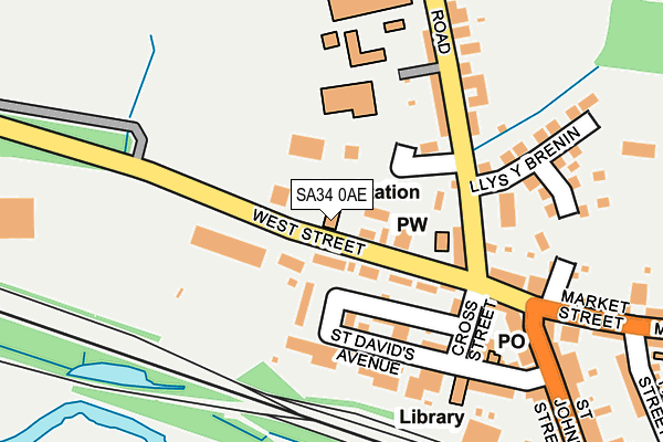 SA34 0AE map - OS OpenMap – Local (Ordnance Survey)
