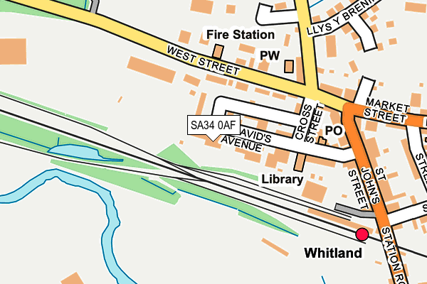 SA34 0AF map - OS OpenMap – Local (Ordnance Survey)