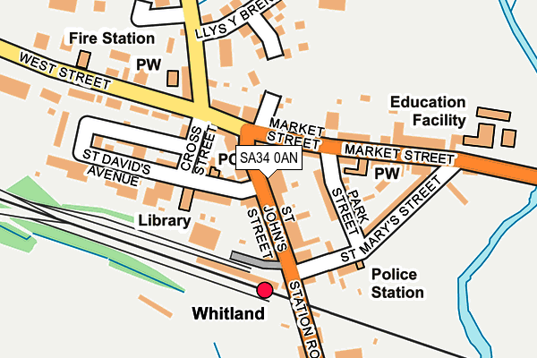 SA34 0AN map - OS OpenMap – Local (Ordnance Survey)