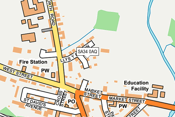 SA34 0AQ map - OS OpenMap – Local (Ordnance Survey)