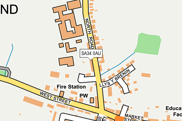 SA34 0AU map - OS OpenMap – Local (Ordnance Survey)