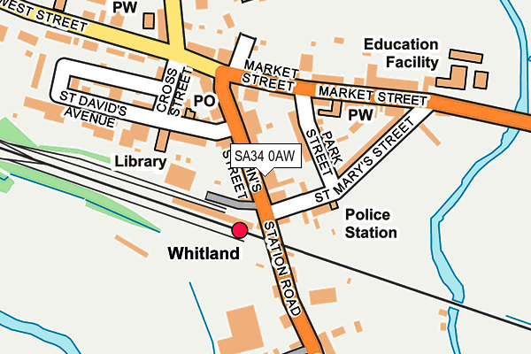 SA34 0AW map - OS OpenMap – Local (Ordnance Survey)