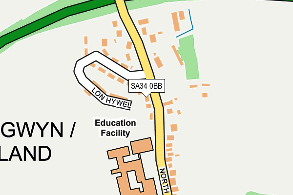 SA34 0BB map - OS OpenMap – Local (Ordnance Survey)