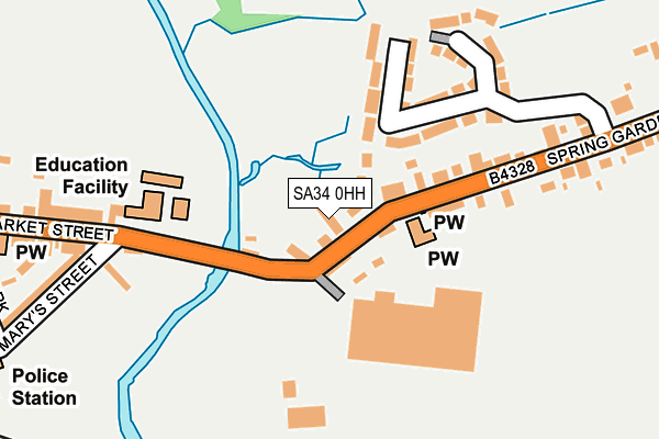 SA34 0HH map - OS OpenMap – Local (Ordnance Survey)