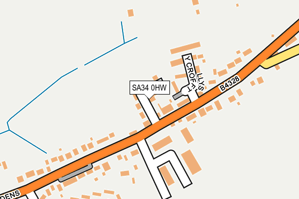 SA34 0HW map - OS OpenMap – Local (Ordnance Survey)