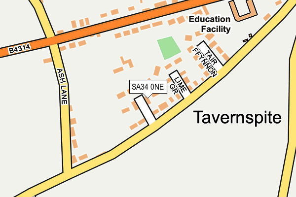 SA34 0NE map - OS OpenMap – Local (Ordnance Survey)