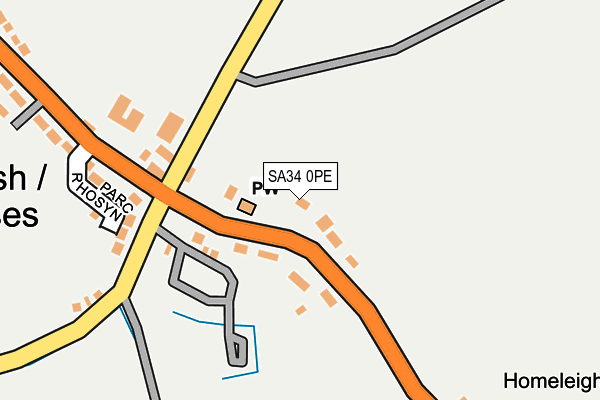 SA34 0PE map - OS OpenMap – Local (Ordnance Survey)