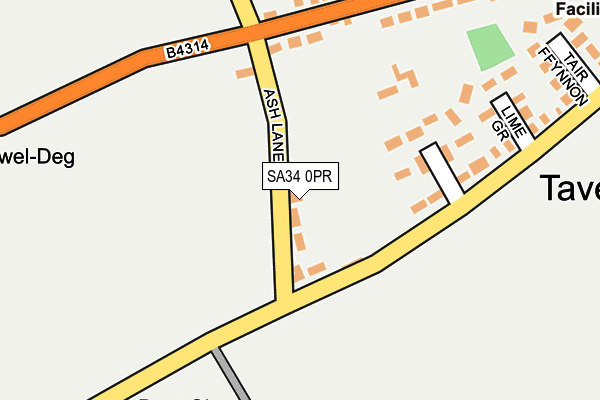 SA34 0PR map - OS OpenMap – Local (Ordnance Survey)
