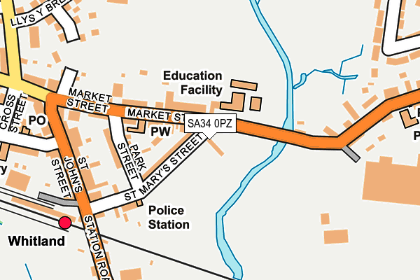 SA34 0PZ map - OS OpenMap – Local (Ordnance Survey)
