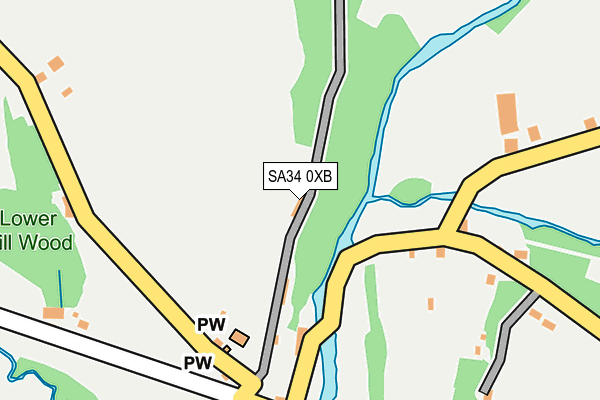 SA34 0XB map - OS OpenMap – Local (Ordnance Survey)