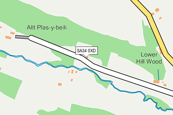 SA34 0XD map - OS OpenMap – Local (Ordnance Survey)
