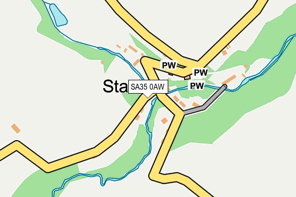 SA35 0AW map - OS OpenMap – Local (Ordnance Survey)