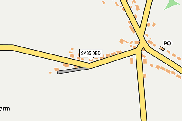 SA35 0BD map - OS OpenMap – Local (Ordnance Survey)