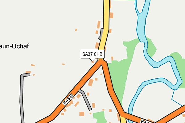 SA37 0HB map - OS OpenMap – Local (Ordnance Survey)