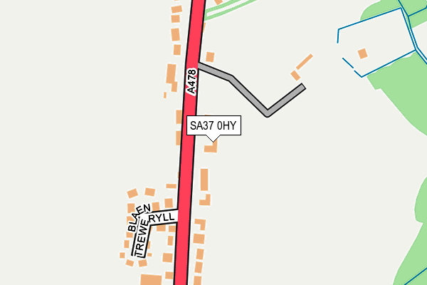 SA37 0HY map - OS OpenMap – Local (Ordnance Survey)