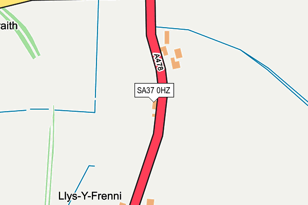 SA37 0HZ map - OS OpenMap – Local (Ordnance Survey)