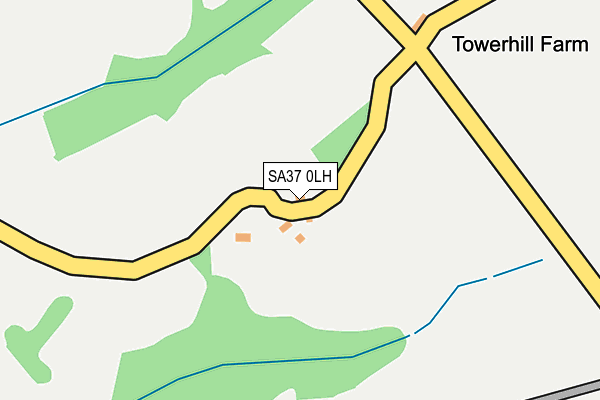 SA37 0LH map - OS OpenMap – Local (Ordnance Survey)