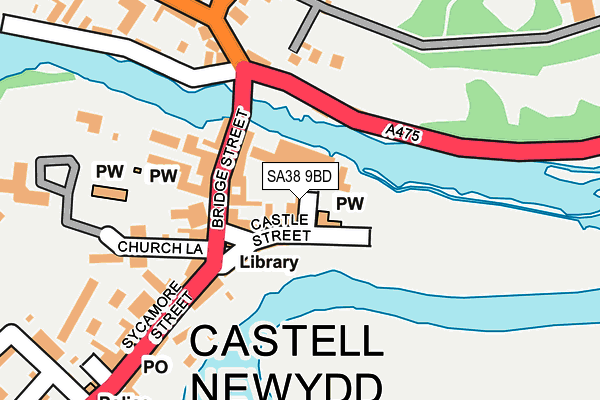 SA38 9BD map - OS OpenMap – Local (Ordnance Survey)