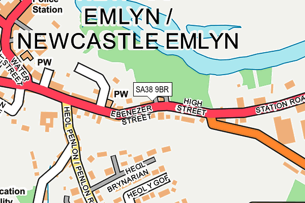 SA38 9BR map - OS OpenMap – Local (Ordnance Survey)