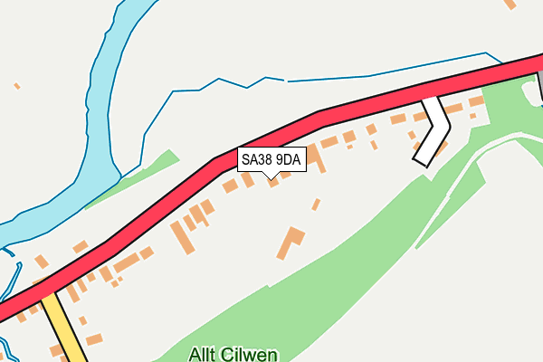 SA38 9DA map - OS OpenMap – Local (Ordnance Survey)