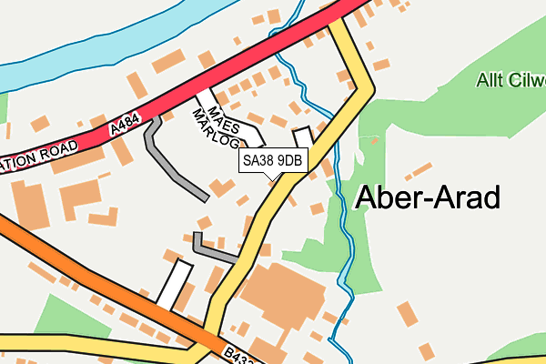 SA38 9DB map - OS OpenMap – Local (Ordnance Survey)