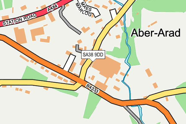 SA38 9DD map - OS OpenMap – Local (Ordnance Survey)