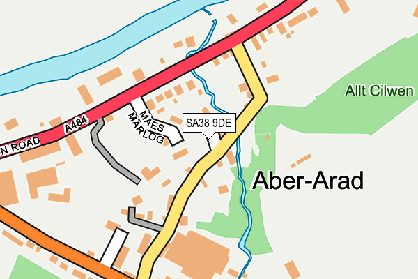 SA38 9DE map - OS OpenMap – Local (Ordnance Survey)