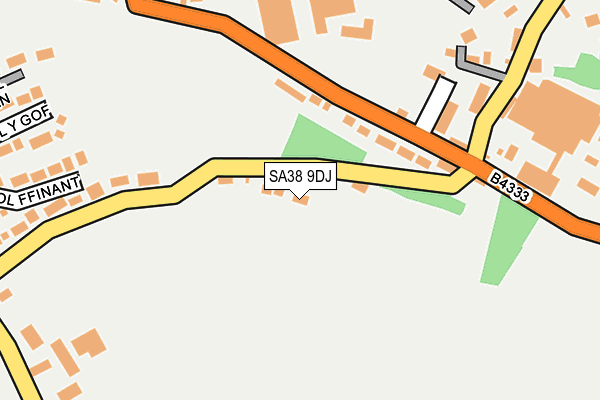 SA38 9DJ map - OS OpenMap – Local (Ordnance Survey)