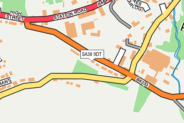 SA38 9DT map - OS OpenMap – Local (Ordnance Survey)