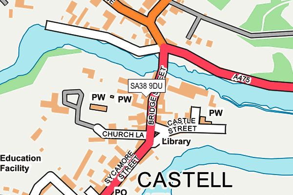 SA38 9DU map - OS OpenMap – Local (Ordnance Survey)