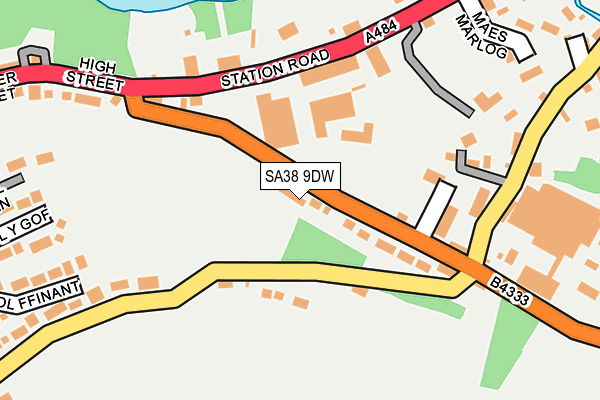 SA38 9DW map - OS OpenMap – Local (Ordnance Survey)