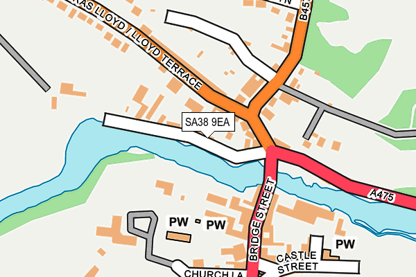 SA38 9EA map - OS OpenMap – Local (Ordnance Survey)