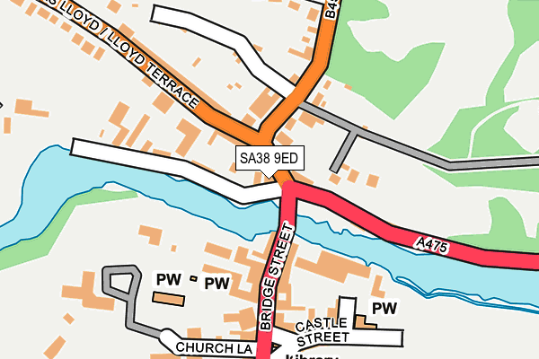 SA38 9ED map - OS OpenMap – Local (Ordnance Survey)