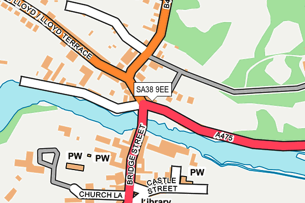 SA38 9EE map - OS OpenMap – Local (Ordnance Survey)