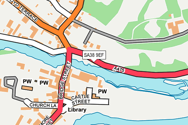 SA38 9EF map - OS OpenMap – Local (Ordnance Survey)