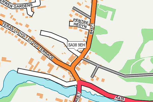 SA38 9EH map - OS OpenMap – Local (Ordnance Survey)