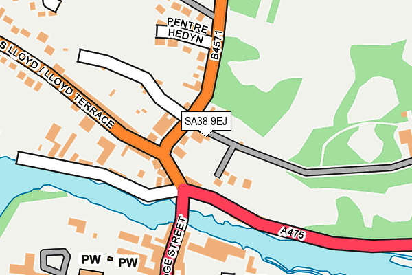 SA38 9EJ map - OS OpenMap – Local (Ordnance Survey)