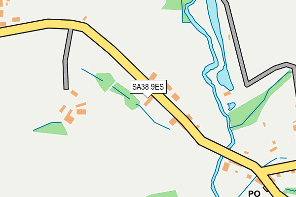 SA38 9ES map - OS OpenMap – Local (Ordnance Survey)