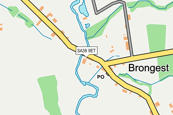 SA38 9ET map - OS OpenMap – Local (Ordnance Survey)